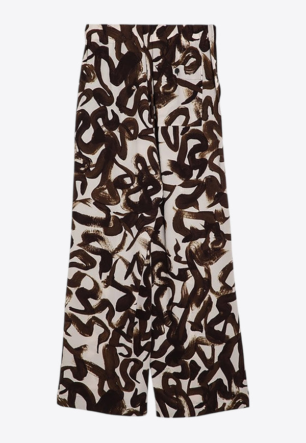 Dries Van Noten Printed Wide-Leg Pants Brown 0109119017/P_DRVNO-703