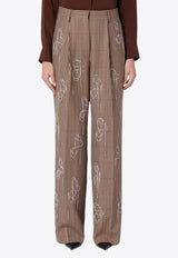 Dries Van Noten Checked Wool Tailored Pants Brown 0109159048/P_DRVNO-701