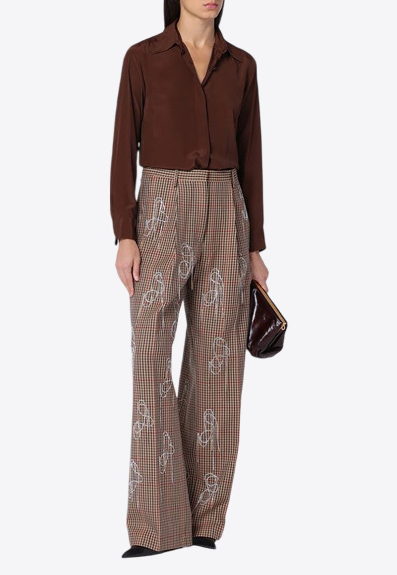 Dries Van Noten Checked Wool Tailored Pants Brown 0109159048/P_DRVNO-701