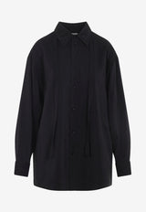 Long-Sleeved Tie-Neck Shirt