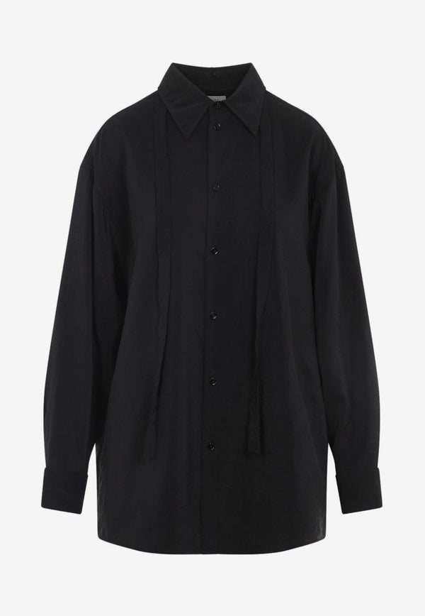 Long-Sleeved Tie-Neck Shirt