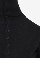 High-Neck Wool Cardigan