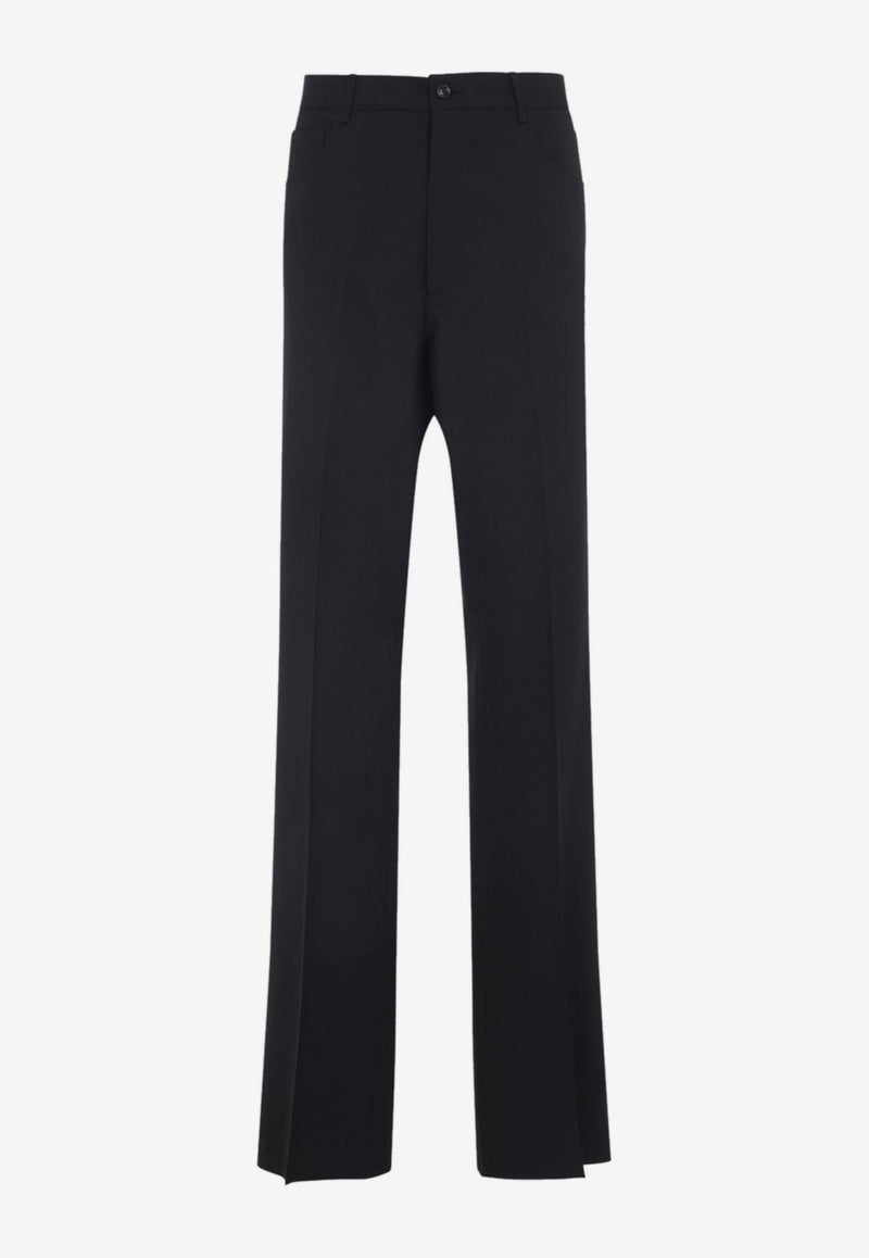 Wool-Blend Tailored Pants
