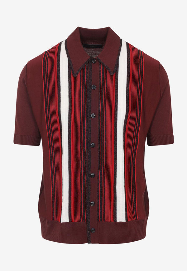 Embellished Striped Short-Sleeved Shirt