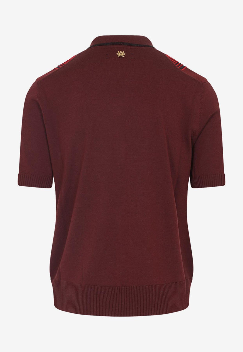 Embellished Striped Short-Sleeved Shirt