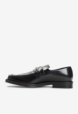 Square-Toe Leather Loafers