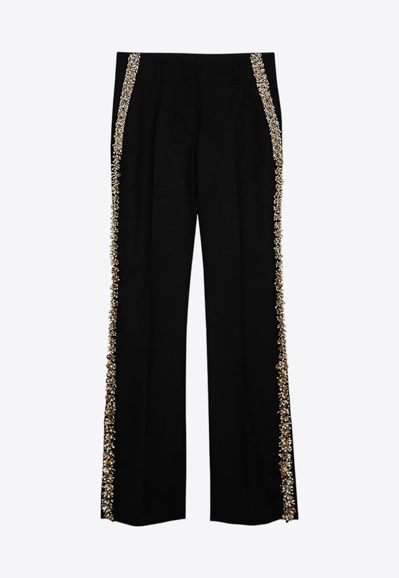 Dries Van Noten Sequin-Embellished Wool Pants Black 0109498218/O_DRVNO-900