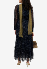 Rixo Elsie Starry Night Chiffon Midi Dress Blue 010.01713.126.07454_BLUE MULTI