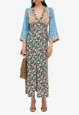 Rixo Dahlia Floral Silk Midi Dress Multicolor 010.05066.126.07402_PRINTED