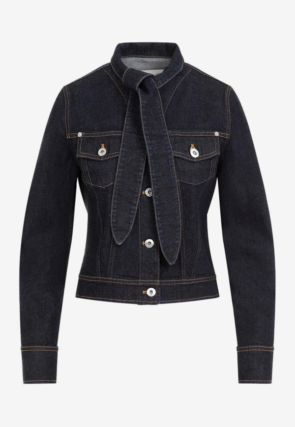 Ascot Collar Denim Jacket