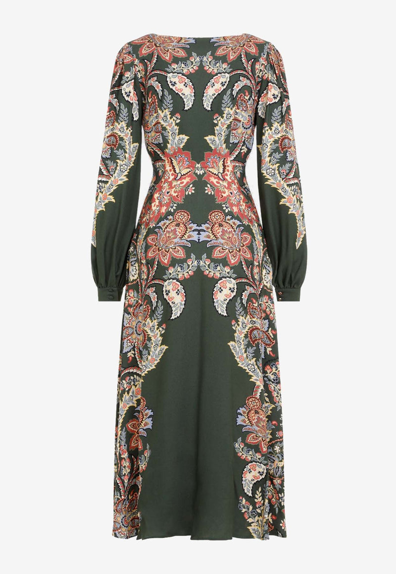 Paisley Print Midi Dress