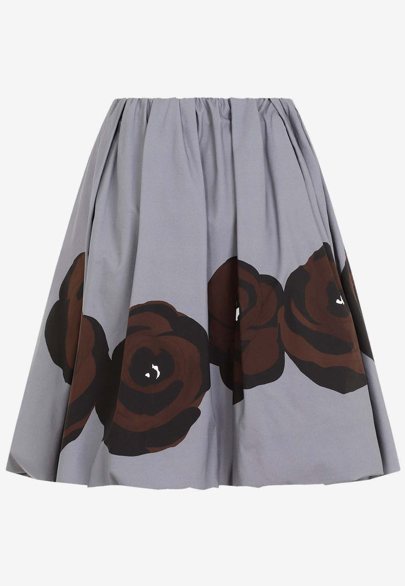 Floral Print Knee-Length Skirt