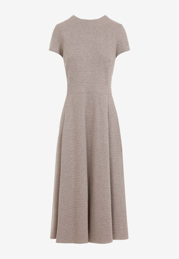 Herringbone Margaret Midi Dress