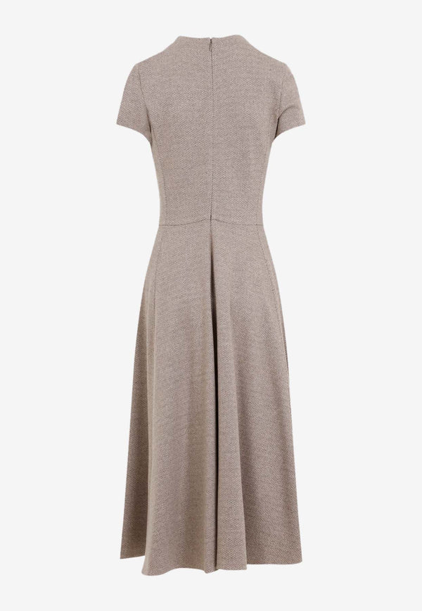 Herringbone Margaret Midi Dress