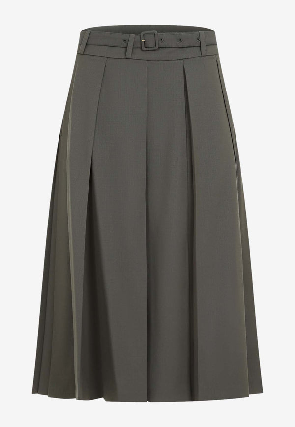 Signature Pleated Midi Skirt