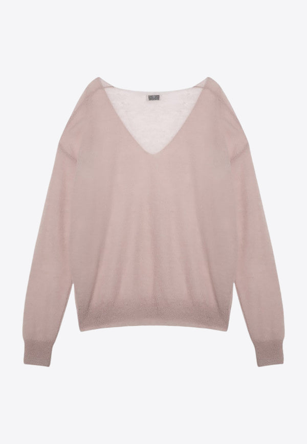 Dries Van Noten V-neck Wool-Blend Sweater Pink 0112119723/P_DRVNO-300