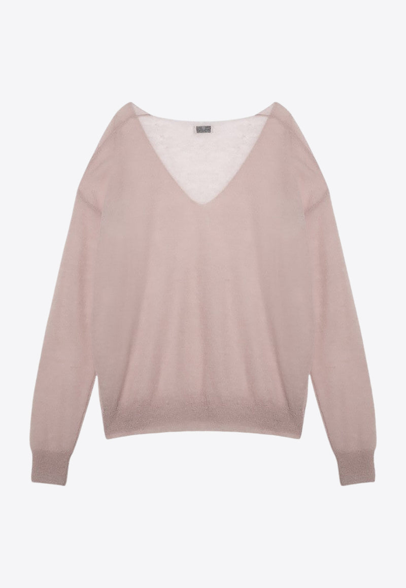 Dries Van Noten V-neck Wool-Blend Sweater Pink 0112119723/P_DRVNO-300