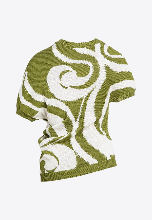 Dries Van Noten Asymmetric Knitted Top Green 0112458722/O_DRVNO-604