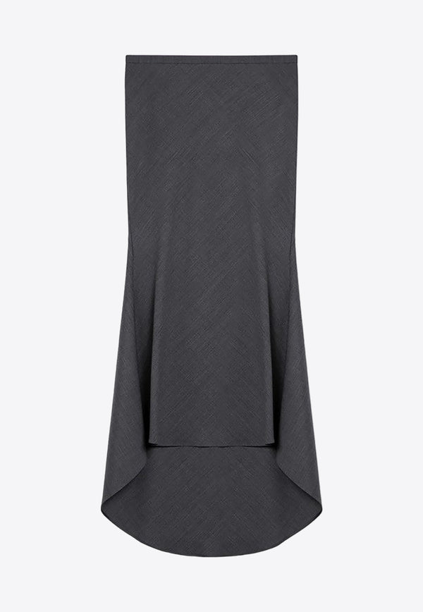 Philosophy Di Lorenzo Serafini Wool-Blend Asymmetrical Midi Skirt Gray 01125727/P_PHILO-A0499