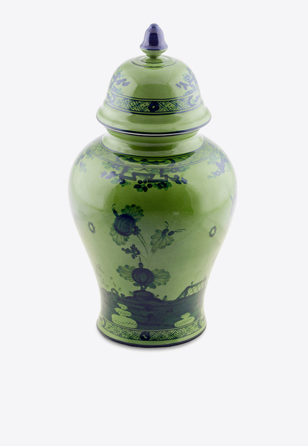 Ginori 1735 Small Oriente Italiano Potiche Vase with Cover Green 016RG02 FA5350 01 0310 G00123600