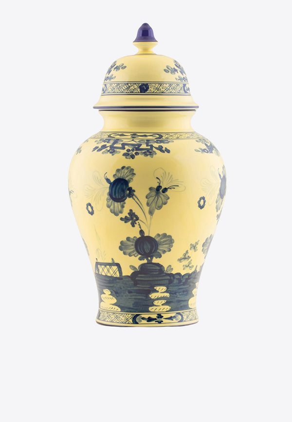 Ginori 1735 Large Oriente Italiano Potiche Vase with Cover Yellow 016RG02 FA5356 01 0380 G00123900