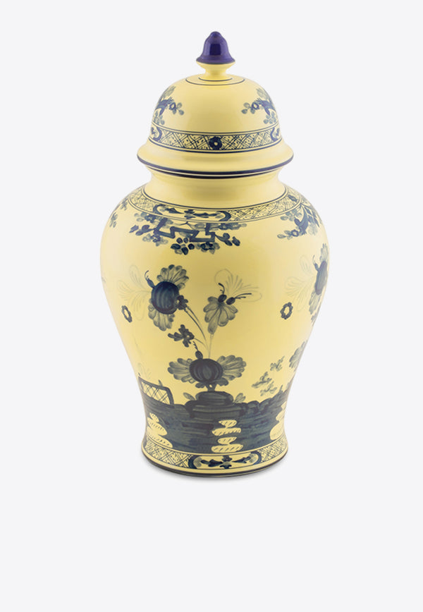 Ginori 1735 Large Oriente Italiano Potiche Vase with Cover Yellow 016RG02 FA5356 01 0380 G00123900