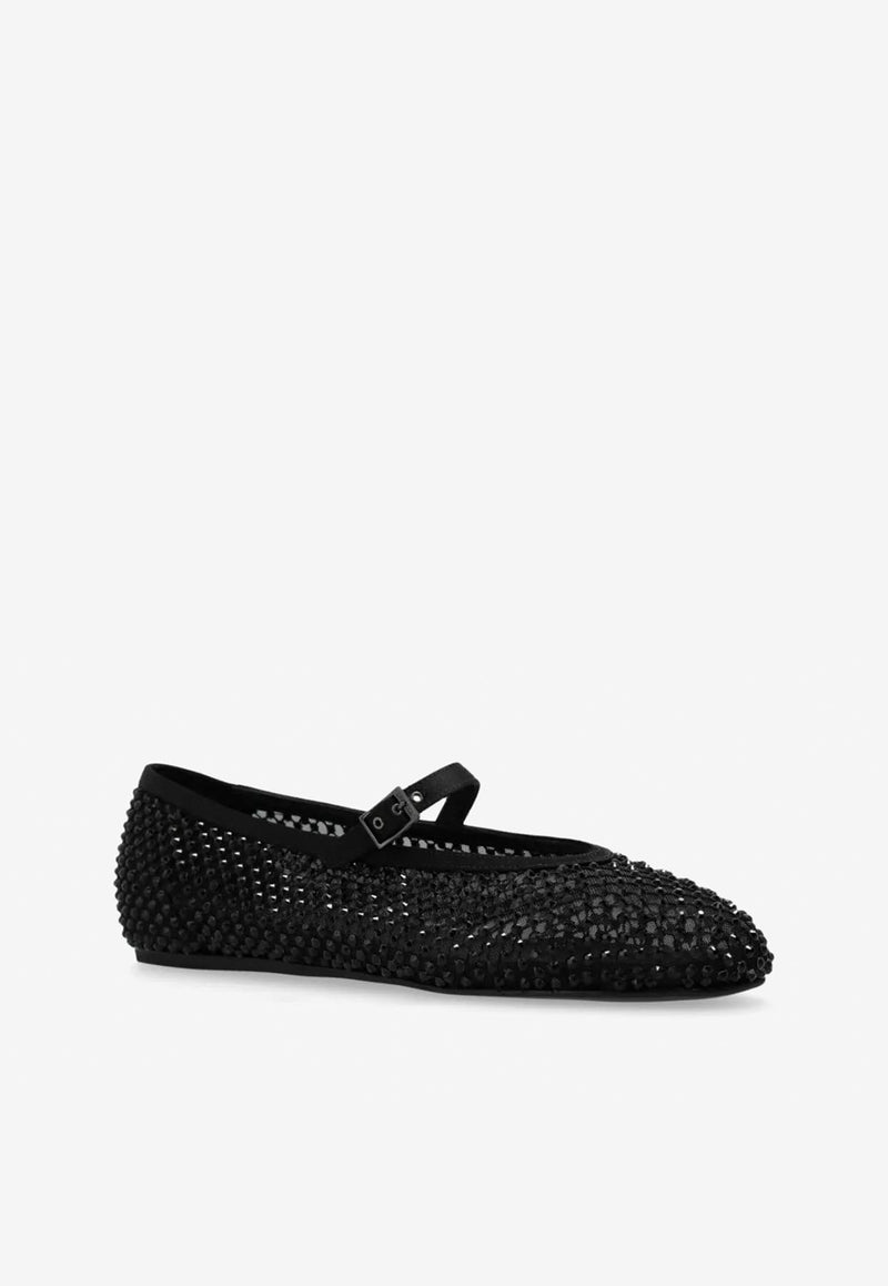 Le Silla Gilda Crystal-Embellished Ballet Flats 0189C020MTPPSAS 933 Black