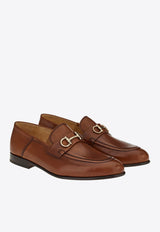 Salvatore Ferragamo Ottone Gancini Leather Loafers 01E100 OTTONE 758467 MOGENSEN BROWN Brown