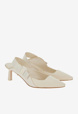 Salvatore Ferragamo Vania 55 Vara Bow Slingback Pumps White 01E904 VANIA 55 763426 MASCARPONE