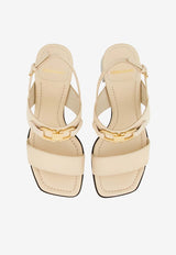 Salvatore Ferragamo Lou 55 Slingback Leather Sandals Cream 01G963 LOU 55 769668 DEEP MASCARPONE