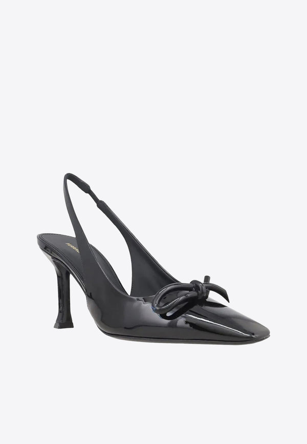 Salvatore Ferragamo Arlene 85 Slingback Pumps in Patent Leather 01H393 ARLENE 85 768986 NERO Black