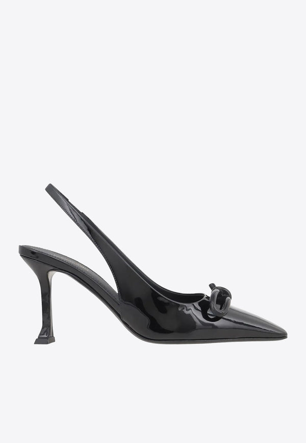 Salvatore Ferragamo Arlene 85 Slingback Pumps in Patent Leather 01H393 ARLENE 85 768986 NERO Black