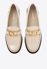 Salvatore Ferragamo Maryan Patent Leather Loafers 01H443 MARYAN 769303 MASCARPONE Cream