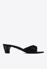 Salvatore Ferragamo Ramilu 40 Crystal-Embellished Sandals 01I060 RAMILU 40 CR 772385 NERO Black