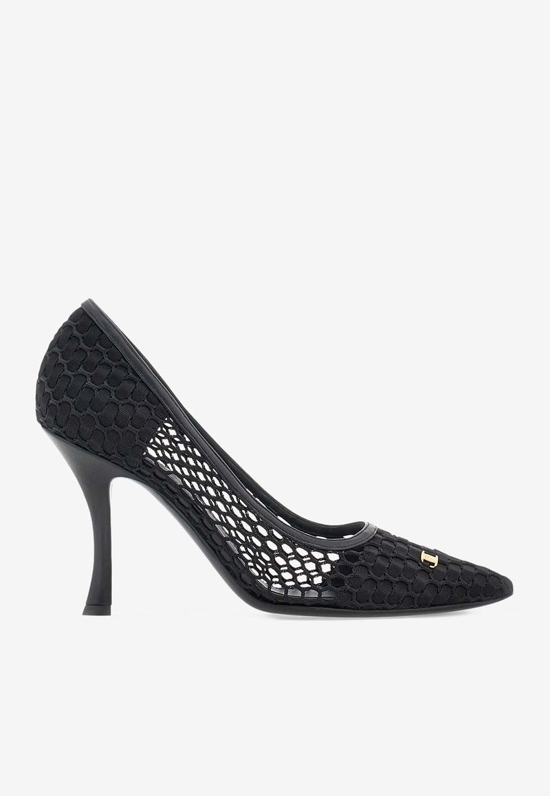 Salvatore Ferragamo Kristen 95 Vara Plate Mesh Pumps Black 01I153 KRISTEN 95NT 774808 RETE NERO/GROS