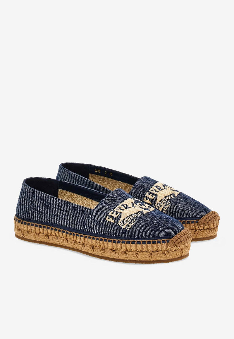 Salvatore Ferragamo Gracia Denim Espadrilles Denim 01I544 GRACIA DEN 773726 DEN/NATUR