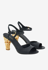 Salvatore Ferragamo Nikla 85 Cage-Heel Sandals in Lizard Print Leather Black 01I709 NIKLA 85 LZ 774759 NERO