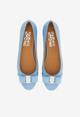 Salvatore Ferragamo Varina Nappa Leather Ballet Flats Sky Blue 01I744 VARINA SOFT 775747 SKY BLUE