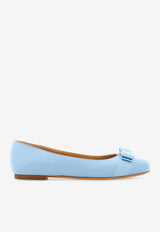 Salvatore Ferragamo Varina Nappa Leather Ballet Flats Sky Blue 01I744 VARINA SOFT 775747 SKY BLUE