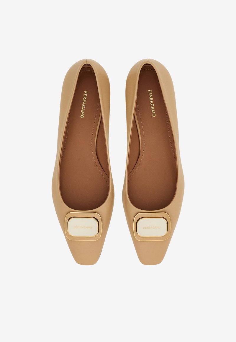 Ferragamo Venera Vara Bow Ballet Flats 01I792 VENERA 779509 NUDE