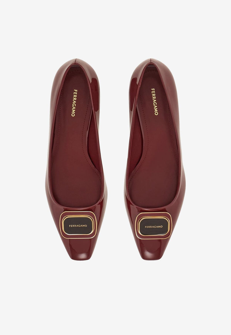 Ferragamo Venera Vara Bow Ballet Flats 01I792 VENERA 779515 BORGOGNA