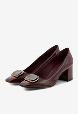 Ferragamo Vella 60 Vara Plate Leather Pumps 01J465 VELLA 780716 BORGOGNA