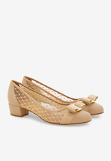 Ferragamo Vara Mesh 30 Pumps 01J562 VARA MESH 779583 NUDE