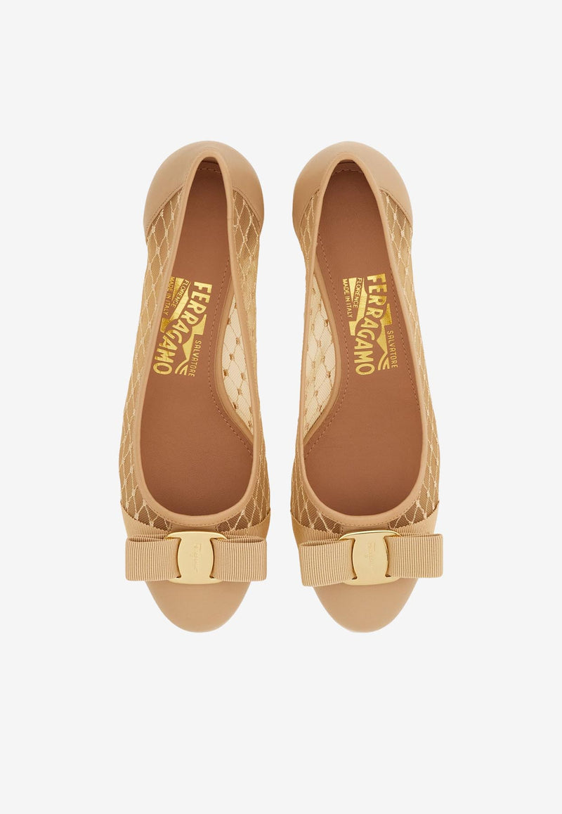 Ferragamo Vara Mesh 30 Pumps 01J562 VARA MESH 779583 NUDE