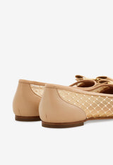 Ferragamo Varina Mesh Ballet Flats 01J563 VARINA MESH 779580 NUDE
