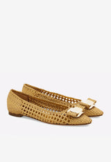 Ferragamo Zea Vara Plate Ballet Flats 01J646 ZEA W 779566 GOLD LUX