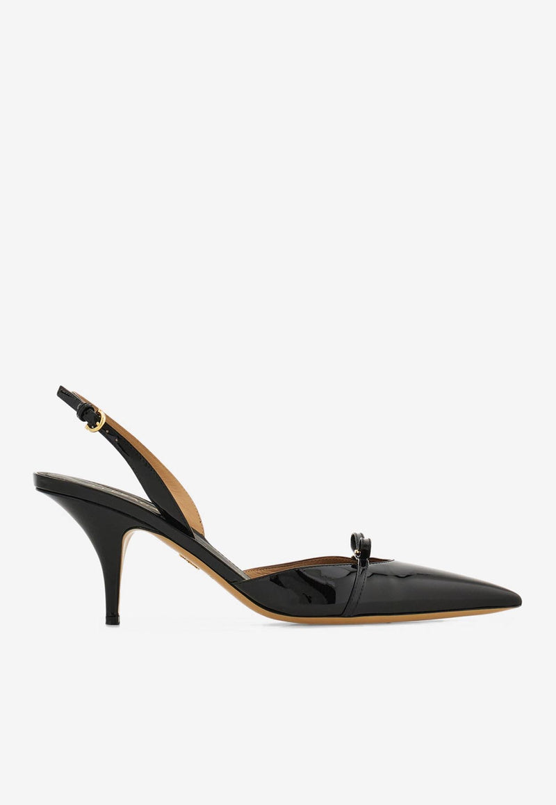 Ferragamo Gylla 70 Slingback Leather Pumps 01J694 GYLLA 70 781105 NERO