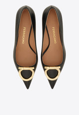 Ferragamo Lara 40 Gancini Leather Pumps Black 01K451 LARA 40 784793 NERO