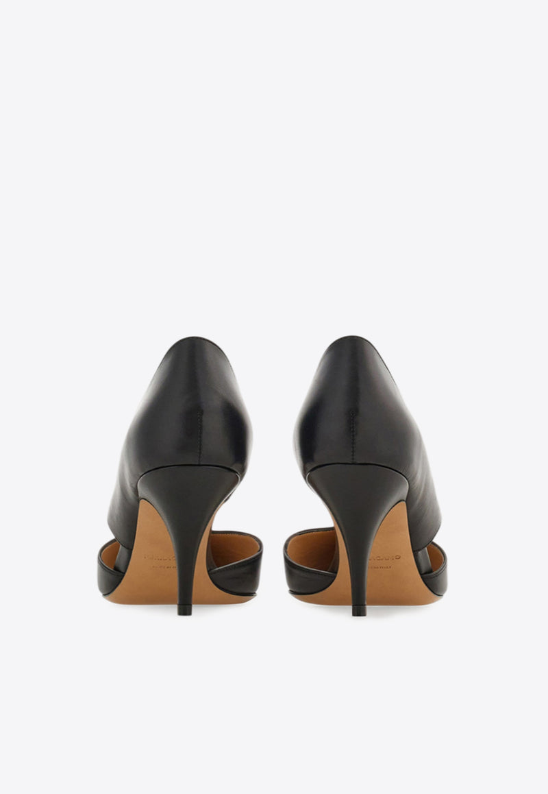 Ferragamo Moreen 70 Gancini Leather Pumps Black 01K454 MOREEN 70 784929 NERO