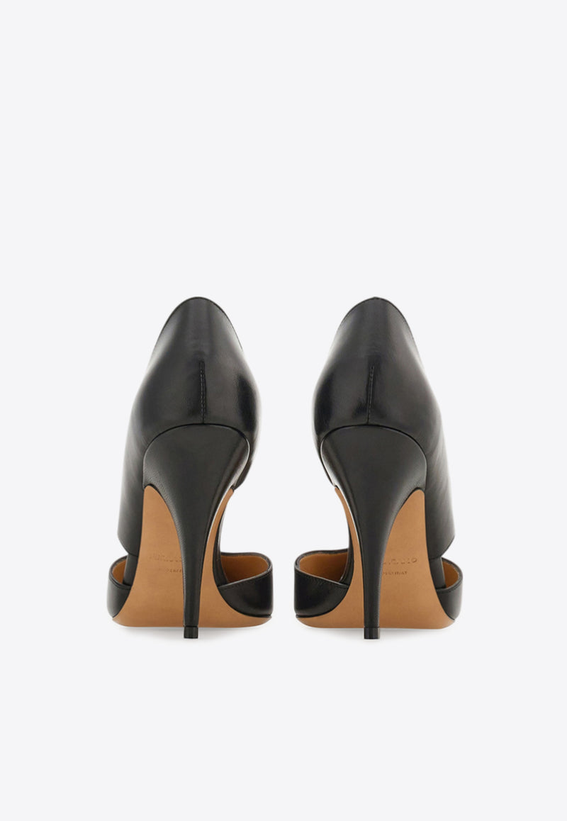 Ferragamo Moreen 95 Gancini Leather Pumps Black 01K456 MOREEN 95 784934 NERO